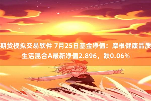 期货模拟交易软件 7月25日基金净值：摩根健康品质生活混合A最新净值2.896，跌0.06%