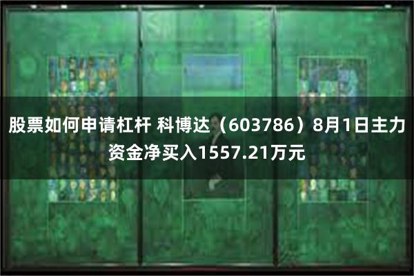 股票如何申请杠杆 科博达（603786）8月1日主力资金净买入1557.21万元